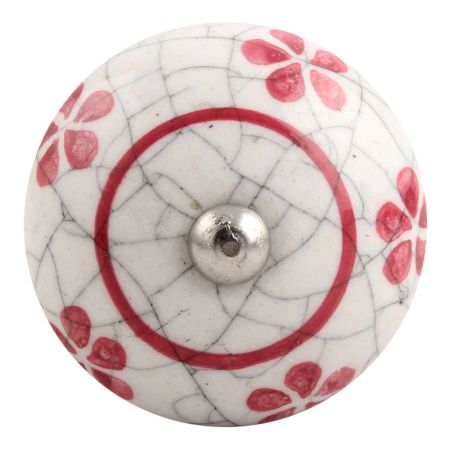 Pink Floral Crackle Ceramic Wine Stopper